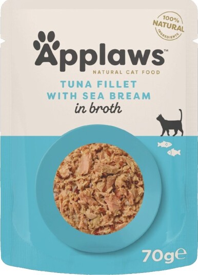Applaws Våtfôr Cat Natural I Buljong Tunfisk Med Brasme 48 X 70 G