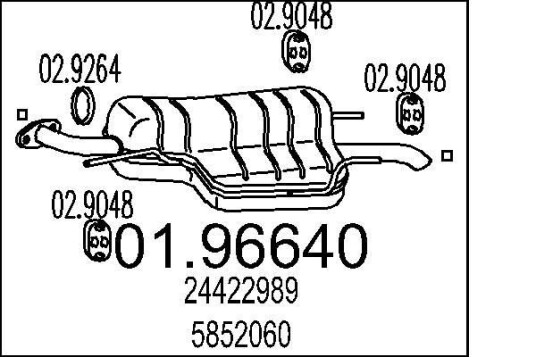 Bakre eksospotte MTS 01.96640