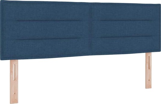 Box Spring Seng med Madrass Blå 140x200 cm Stof