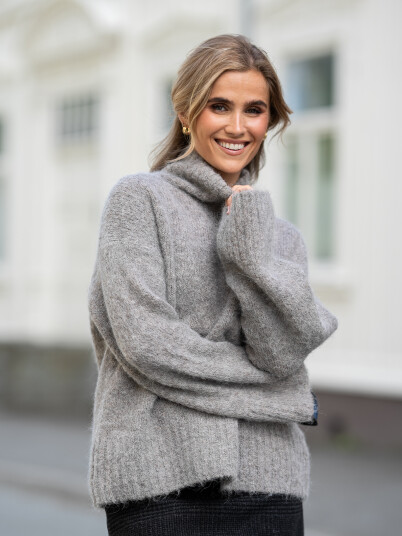 Selected Femme Gabella Long Sleeve Knit High-Neck Grå M Selected Femme Gabella Long Sleeve Knit High-Neck Grå M