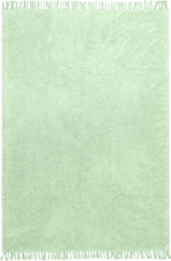 Ryetepper Alba Natural Cotton Shaggy lysegrønn Størrelse: 200 x 290 cm