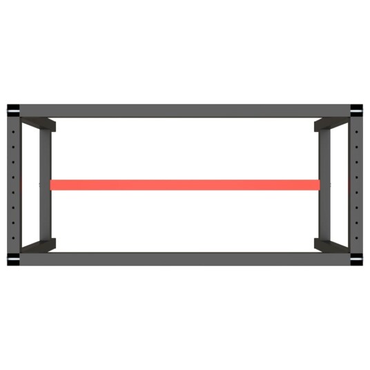  Ramme til arbeidsbenk matt svart og rød 110x50x79 cm metall 151450