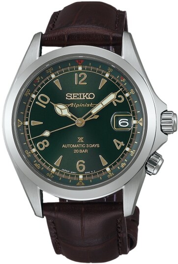 Seiko Herreklokke SPB507J1 Prospex Alpinist Grønn/Lær Ø39.5 mm