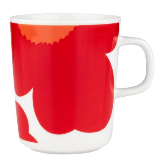 Marimekko  Oiva Unikko iso 60th anniversary krus 2,5dl hvit/rød