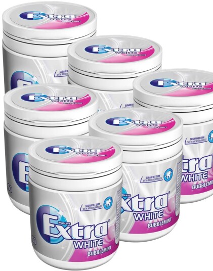 6 stk Store Extra White Bubblemint Tyggegummi Boks   Hel Eske 504g