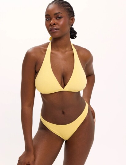 Understatement Underwear Halter Bikini Top Yellow XXL