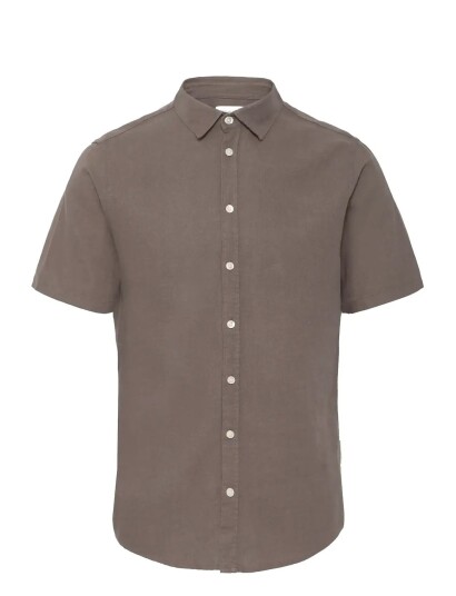 Casual Friday Cfhanes Ss Linen Mix Shirt Brown L