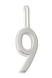 Design Letters Lucky Numbers 10 mm Silver No. 008 No. 009