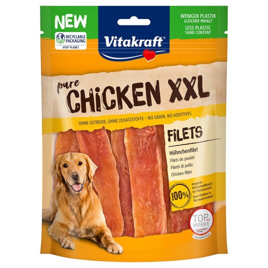 Vitakraft CHICKEN XXL Kyllingfileter til Hund – 4x250 g Kylling Snacks