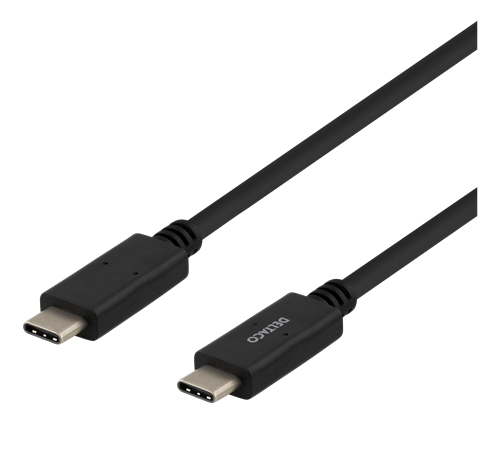 Deltaco USB-C til USB-C Kabel 1m 5Gbps USB-IF Sertifisert Svart