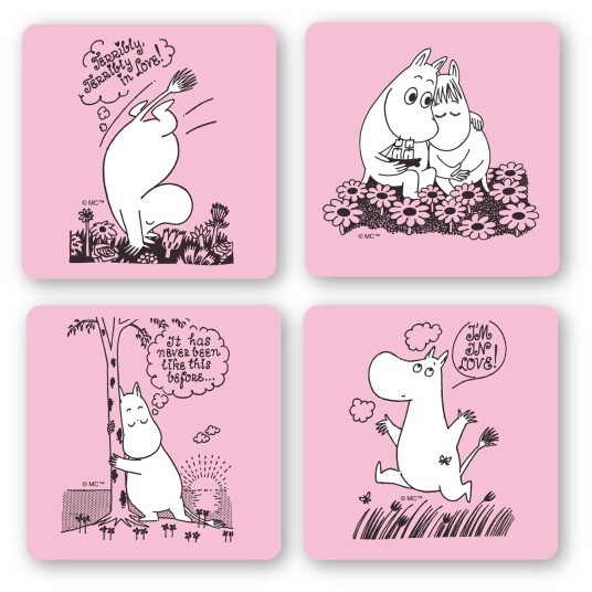 Opto Design Moomin Coasters 4 Pack Love