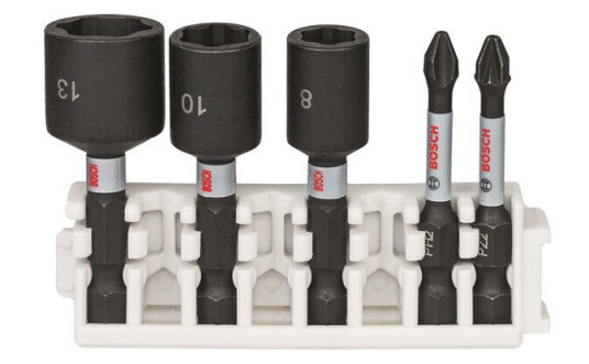 Bosch Impact Control skrutrekkerbits og pipenøkler, sett, 5 stk. Bosch Impact Control skrutrekkerbits og pipenøkler, sett, 5 stk.