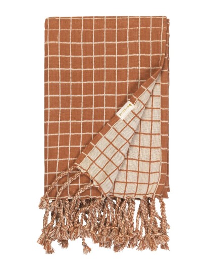 Fabelab Blanket - Grid - Orange - ONE SIZE