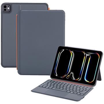iPad 2022/2025/Air 11 2024/2025 K10P magnetisk læretui med tastatur og berøringsplate Svart