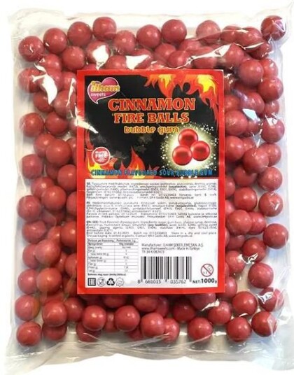 1 kg Ilham Cinnamon Fire BallStor Pose med Sterke Tyggegummikuler 19 20 mm