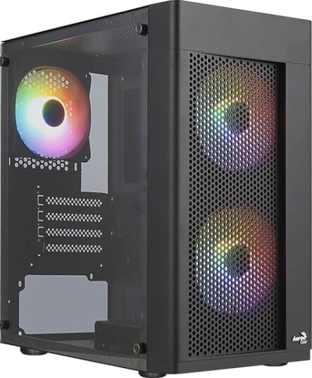 Aerocool Hexformbkv2 Micro ATX Kabinettsak Mini-Tårn Sort med Herdet Glass