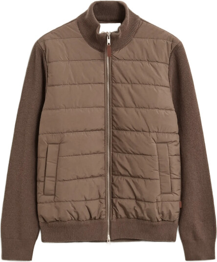 Gant Hybrid Zipped Cardigan Brown S