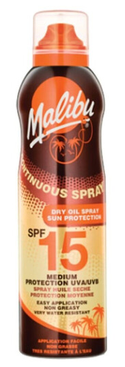 Malibu Continuous Dry Oil Solkrem Spray SPF 15 175 ml Malibu Continuous Dry Oil Solkrem Spray SPF 15 175 ml