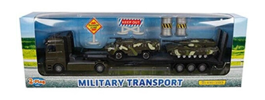 2-Play Traffic 2-Play Die-cast Truck Transporter with Tanks 24cm 2-Play Traffic 2-Play Die-cast Truck Transporter with Tanks 24cm