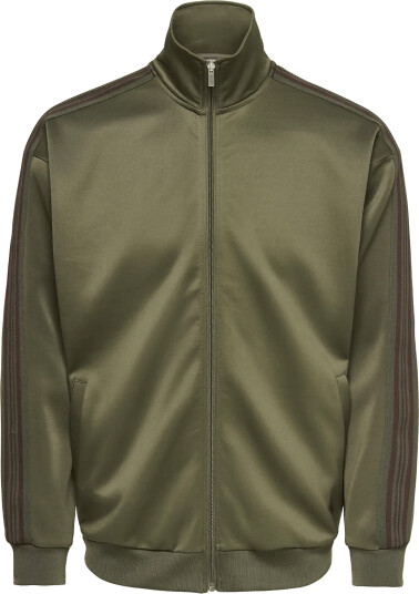 ONLY & SONS Onsriber Rlx Ls Zip Stripe Track Sweat Khaki green XS ONLY & SONS Onsriber Rlx Ls Zip Stripe Track Sweat Khaki green XS