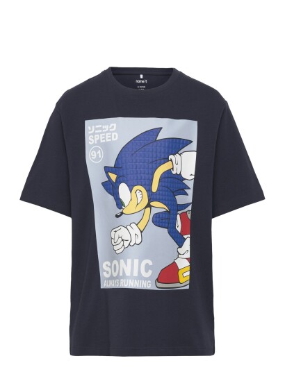Name It Nkmactis Sonic Ss Nreg Top Box Sky   Navy   134 140