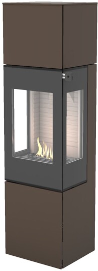 Nexo 160 mocca frittstående biopeis med sideglass og glassdør Nexo 160 mocca frittstående biopeis med sideglass og glassdør