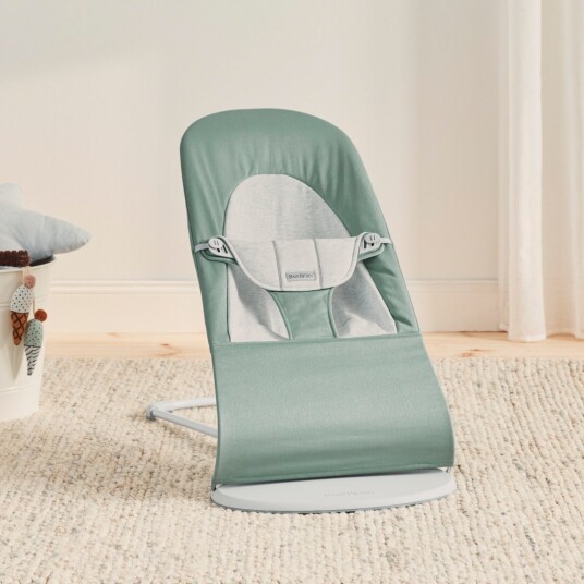 BabyBjörn Balance Soft Vippestol Vevet Jerseystoff Grønn/Grå