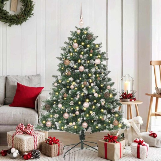 Kunstig juletre grønn 105 x 105 x 150 cm PVC og plast og stål Kunstig juletre grønn 105 x 105 x 150 cm PVC og plast og stål