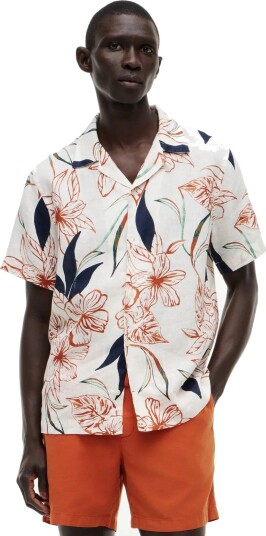 Tommy Hilfiger Linen Resort Prt Ss Rf Shirt   Multi/patterned   S