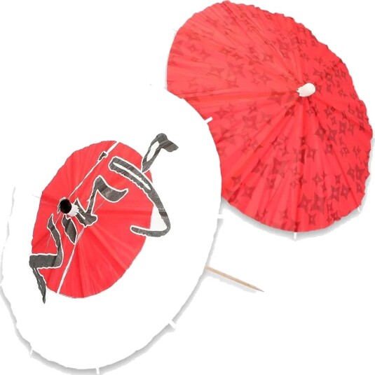 6 stk Store Cocktail Parasoller til Mat og Drikke 2 Motiver Ninjafest 18 cm