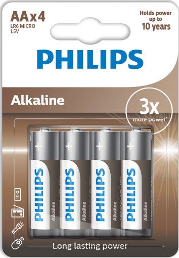 Philips Alkaline AA Batterier 1,5 V - 4 stk.