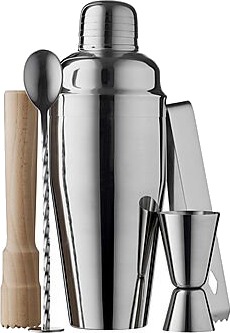 Funktion barsett 5 deler i bøk og rustfritt stål Funktion barsett 5 deler i bøk og rustfritt stål