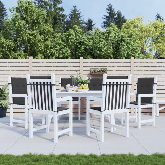 vidaXL Hage stolputer 6 stk. Svart 100 x 50 x 3 cm