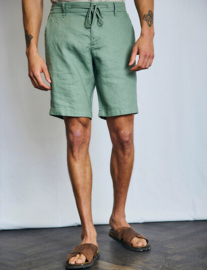 Bruun & Stengade Bs Renato Regular Fit Shorts - Khaki green - 30