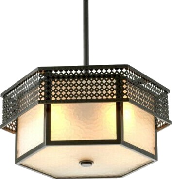 Minerva taklampe bronse