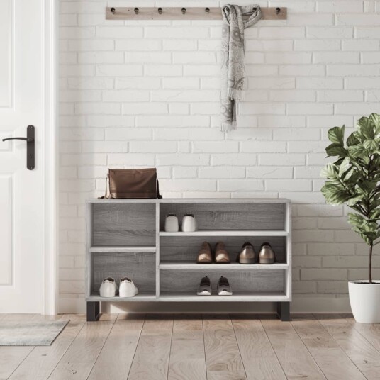  Skoskap grå sonoma 102x36x60 cm konstruert tre 8721012114654