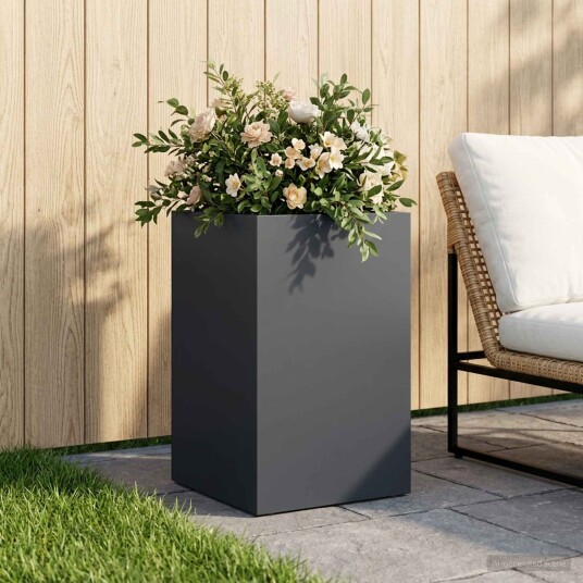 vidaXL Hageblomsterpotte Antrasitt 30 x 30 x 50 cm Kaldvalsestål