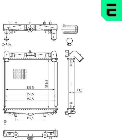 ERA 673343 Radiator motorkjøling ERA 673343 Radiator motorkjøling