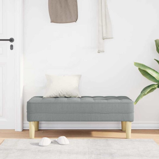  Benk Lysegrå 113x57x39 cm Stoff