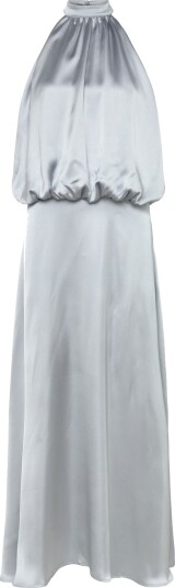 Gina Tricot Satin Halterneck Maxi Dress Blue 38