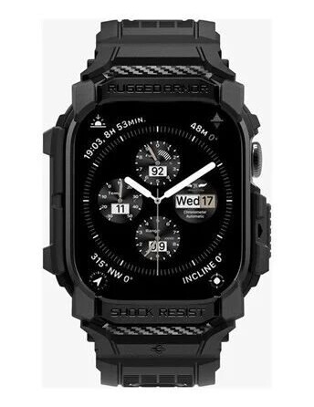 Spigen Rugged Armor Pro matte black Apple Watch 10 46mm