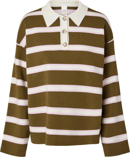 YAS Yasisabell Ls Polo Knit Pullover S. Noos Khaki green XL