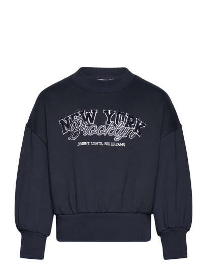 Mango Embroidered Cotton Sweatshirt - Navy - 7-8