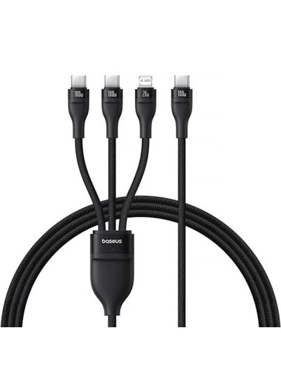 Baseus Flash Series 3 3 in 1 USB C + USB C + Lightning 100W 1.5m Black P10377502111 00 Baseus Flash Series 3 3 in 1 USB C + USB C + Lightning 100W 1.5m Black P10377502111 00