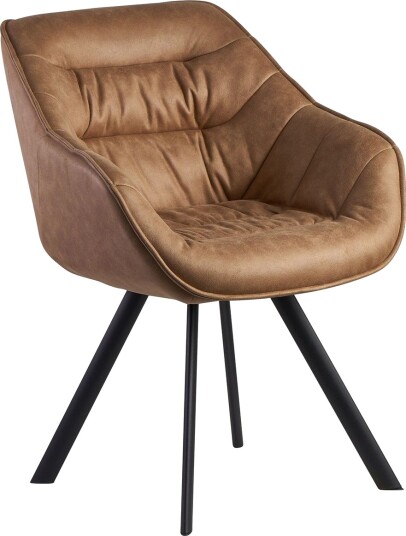 Willowdale Karmstol med X-formede ben - Lysebrun/Svart Willowdale Karmstol med X-formede ben - Lysebrun/Svart