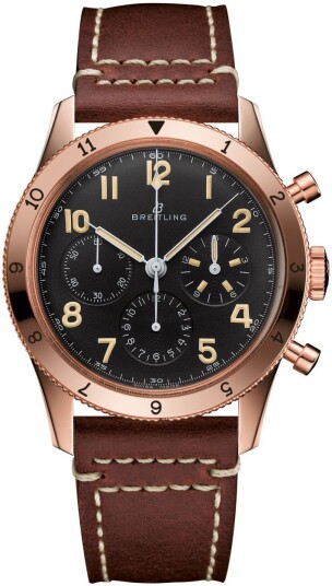Breitling Herreklokke RB0920131B1X1 Aviator 8 Sort/Lær Ø41 mm