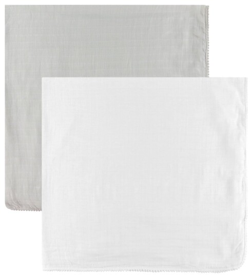 Jack o Juno Pom Pom musselinteppe 120x120 cm 2 pk Pearl & Dusty gray
