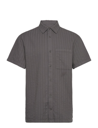 HAN Kjøbenhavn Relaxed Striped Shirt Ss - Grey - 48