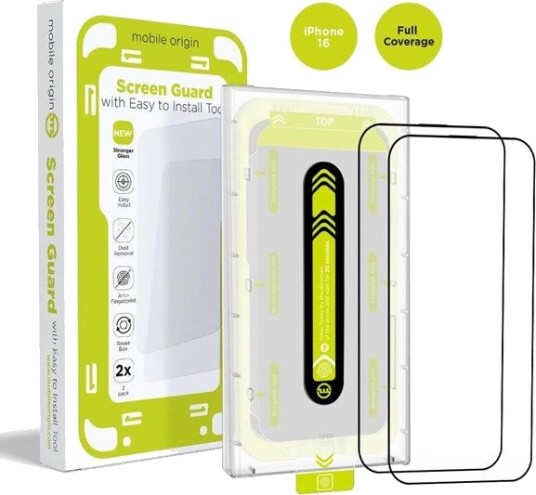 Mobile Origin Screen Guard with easy applicator - 2 pack - iPhone 16