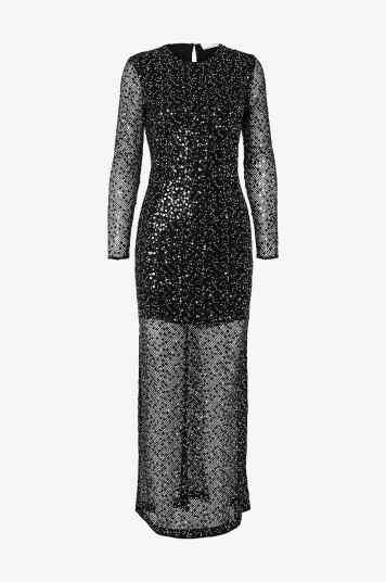 Selected Femme Maxikjole slfNoel LS Ankle Sequins Dress Svart